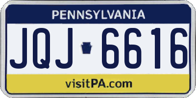 PA license plate JQJ6616