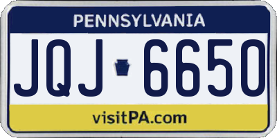 PA license plate JQJ6650