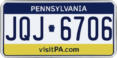 PA license plate JQJ6706