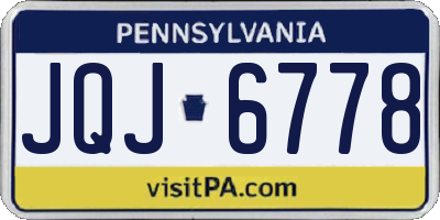 PA license plate JQJ6778