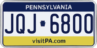 PA license plate JQJ6800