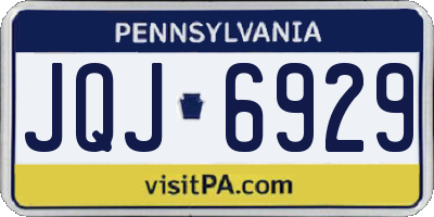 PA license plate JQJ6929