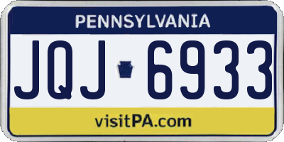 PA license plate JQJ6933