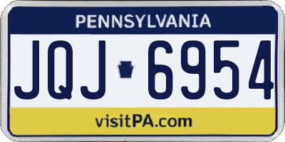 PA license plate JQJ6954