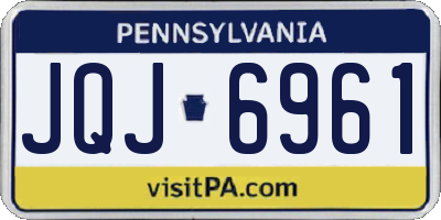 PA license plate JQJ6961