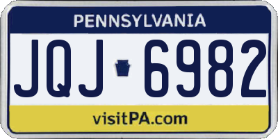 PA license plate JQJ6982