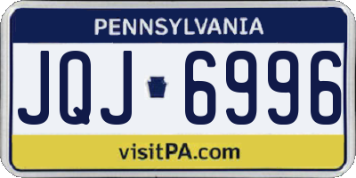 PA license plate JQJ6996