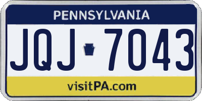 PA license plate JQJ7043