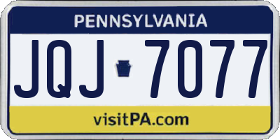 PA license plate JQJ7077