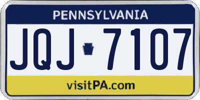 PA license plate JQJ7107
