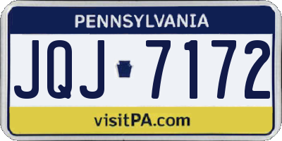 PA license plate JQJ7172