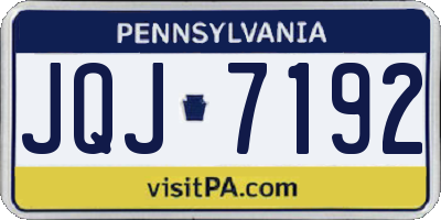 PA license plate JQJ7192