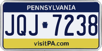 PA license plate JQJ7238