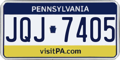 PA license plate JQJ7405