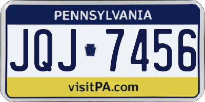 PA license plate JQJ7456