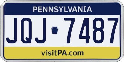 PA license plate JQJ7487