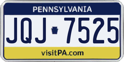PA license plate JQJ7525