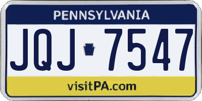 PA license plate JQJ7547