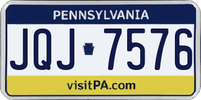 PA license plate JQJ7576
