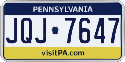 PA license plate JQJ7647