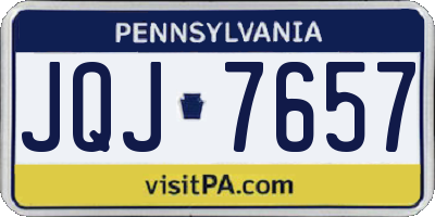 PA license plate JQJ7657