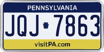 PA license plate JQJ7863