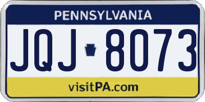 PA license plate JQJ8073