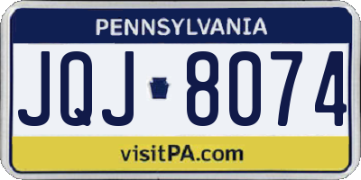 PA license plate JQJ8074