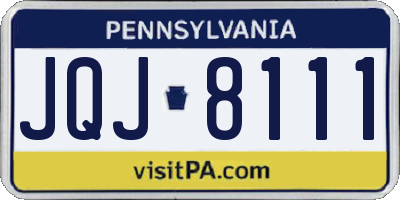 PA license plate JQJ8111