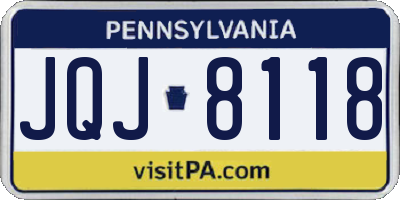 PA license plate JQJ8118