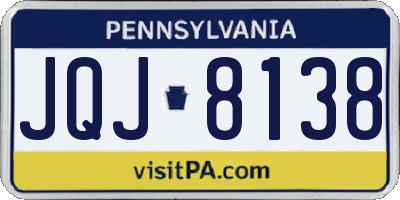 PA license plate JQJ8138