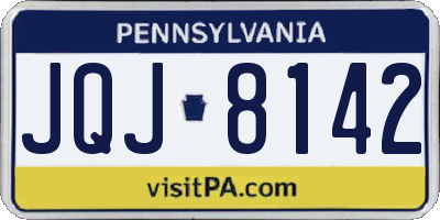 PA license plate JQJ8142