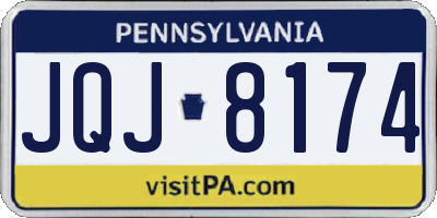 PA license plate JQJ8174