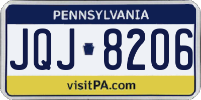 PA license plate JQJ8206