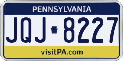 PA license plate JQJ8227