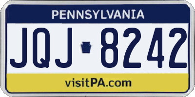 PA license plate JQJ8242