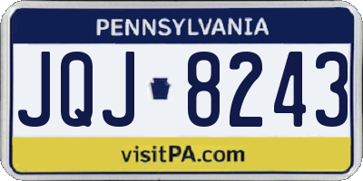 PA license plate JQJ8243