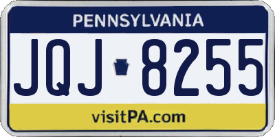 PA license plate JQJ8255