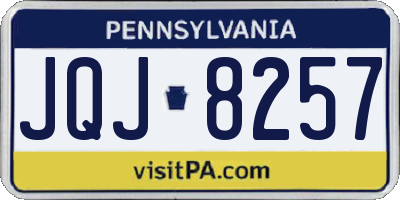 PA license plate JQJ8257