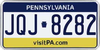 PA license plate JQJ8282