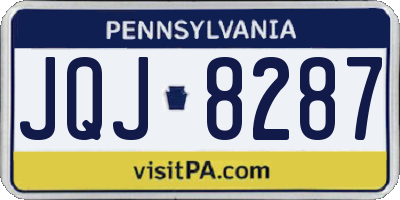 PA license plate JQJ8287