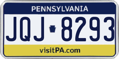 PA license plate JQJ8293