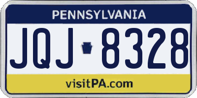 PA license plate JQJ8328