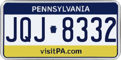 PA license plate JQJ8332