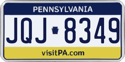 PA license plate JQJ8349