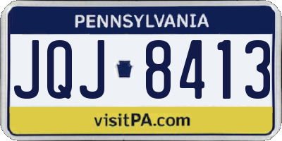 PA license plate JQJ8413