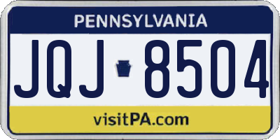 PA license plate JQJ8504