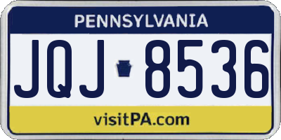 PA license plate JQJ8536
