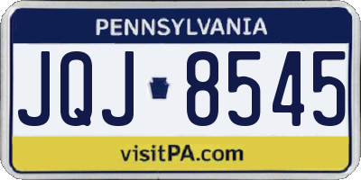 PA license plate JQJ8545