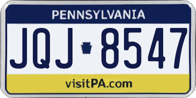 PA license plate JQJ8547